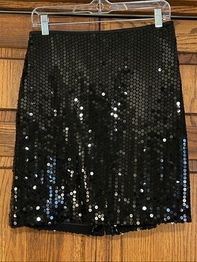 New York & Company Black Sequin Mini Skirt